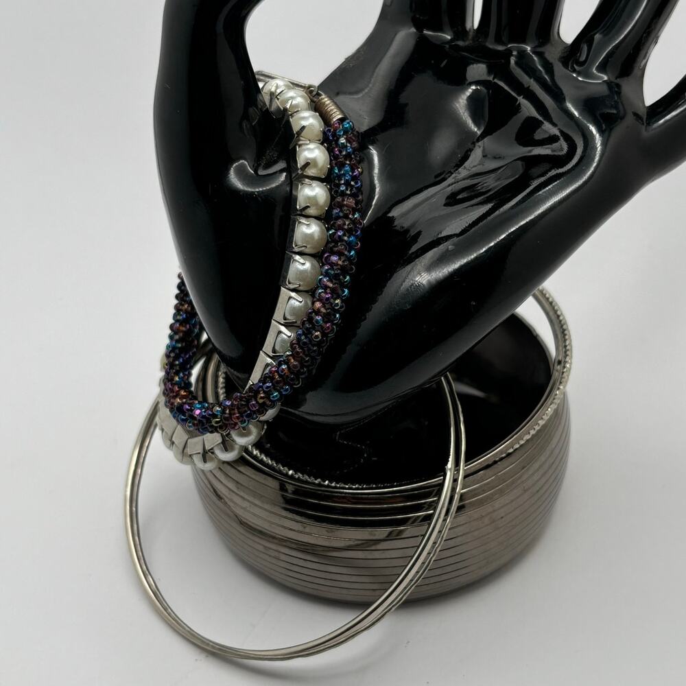 Silver Pearl Bracelet Bundle
